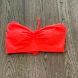 NWOT Jacque Designs Bathing Suit Bikini Top Strapless Lace-Up Back Coral Size S